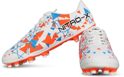 Nitro-X Football Shoes For Men (White | Orange)