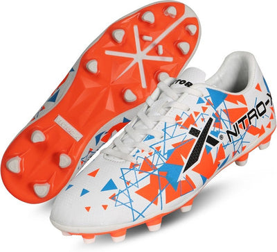 Nitro-X Football Shoes For Men (White | Orange)