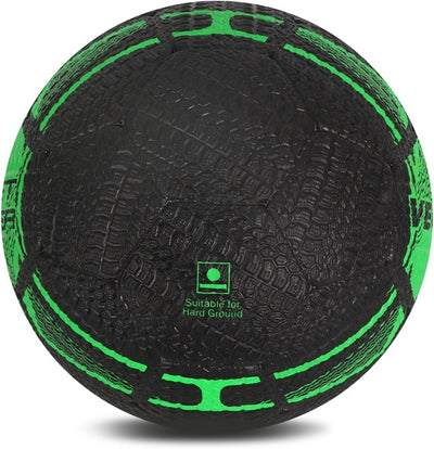 Street Soccer Rubber Moulded Football - Size: 5 (Pack of 1 | Green | Black)