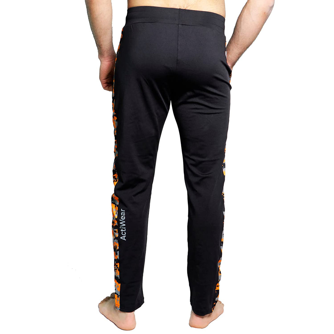 Men’s Slim Fit Polyester Track Pants (Orange)