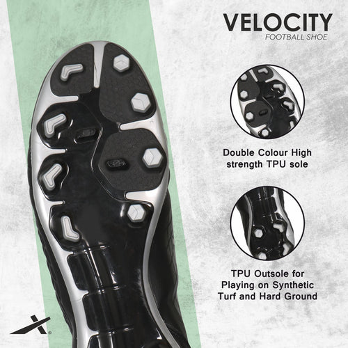 Velocity Football Shoes For Men (Silver | Black)