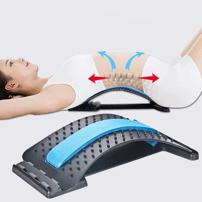 Back Pain Relief Product Back Stretcher | Spinal Curve Back Relaxation Device | Multi-Level Lumbar Region Back Support for Lower & Upper Muscle Pain Relief | for Bed Chair & Car
