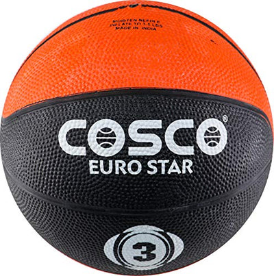 Leather Euro Star Basketball (Multicolour | Size 3)