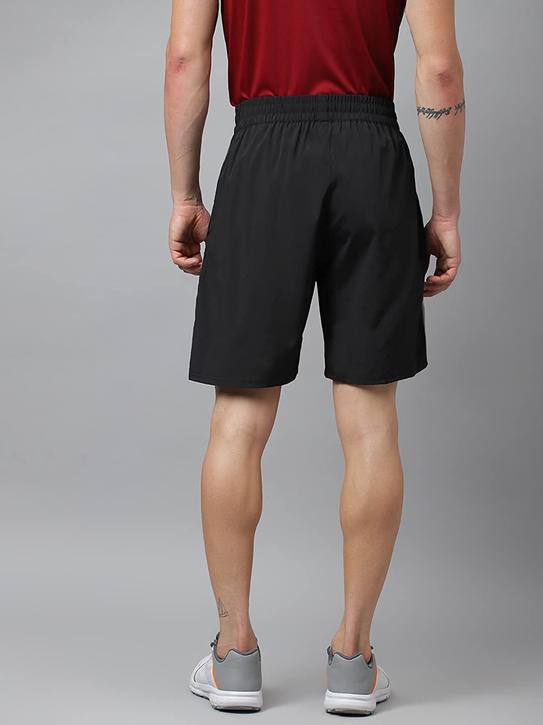 Men's Regular Fit Polyester Shorts (Stylish Black)