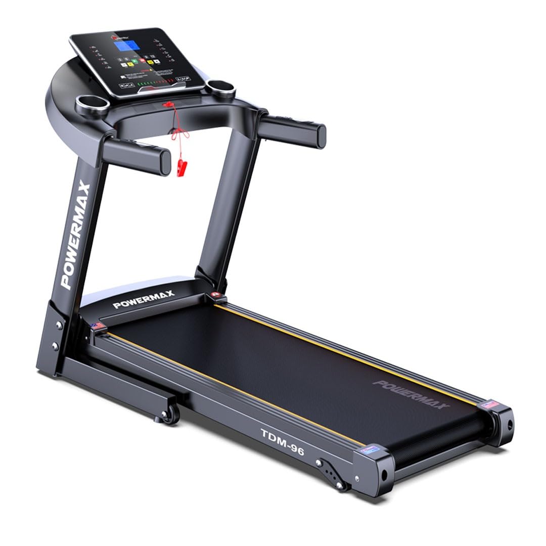 TDM-96 Peak 4HP) Motorised Foldable Treadmill for Home Use?Manual Incline Machine Speed: 12kmph Max User Weight: 110kg Preset Workout