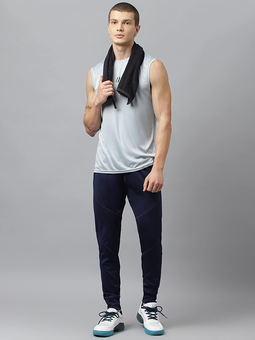 Men's Slim Fit Polyester Joggers (Sappire Blue)