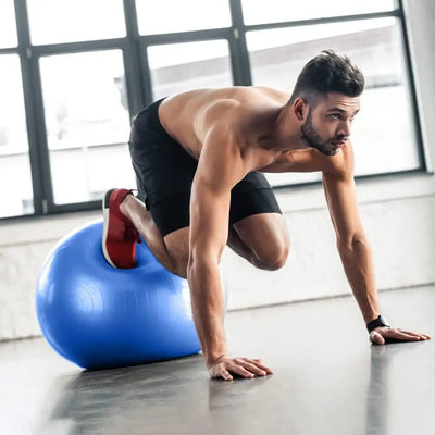Anti-Burst Exercise Gym Ball with Pump | Anti-Slip Balance Stability Ball | Heavy Duty Fitness Yoga Ball | Extra Thick Swiss Birthing Ball | Grey (55CM)