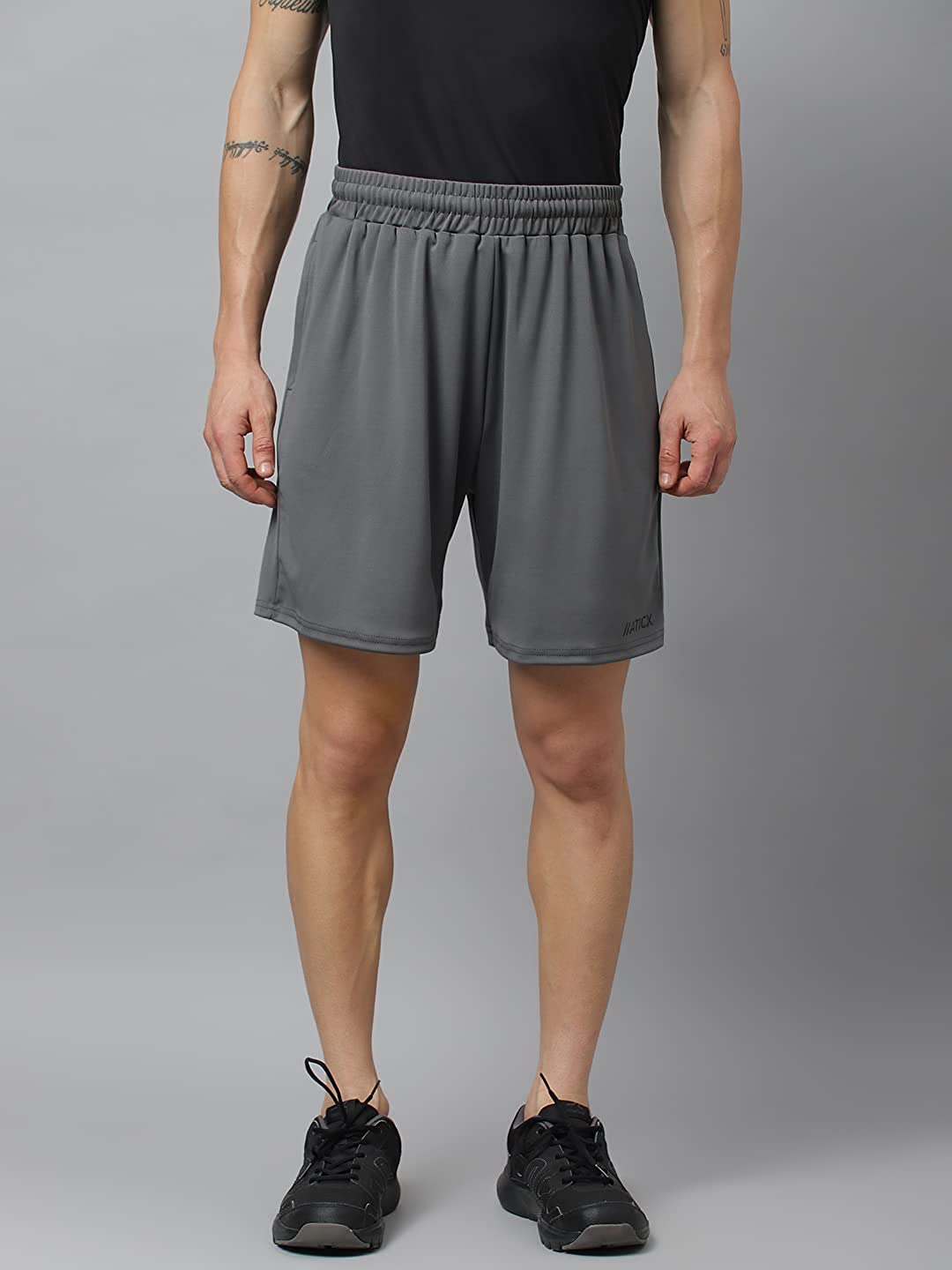 Men’s Regular Fit Polyester Shorts (Rhino Grey)