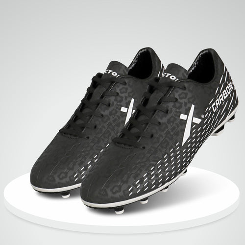CarbonX Football Shoes For Men (White Black) KriyaFit