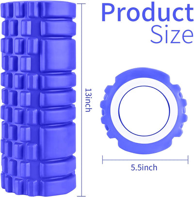 Foam Roller - High Density Exercise Roller for Deep Tissue Muscle Massage | Muscle and Back Roller for Fitness | Physical Therapy | Yoga and Pilates | Gym Equipment (Pack of 1 | Blue)