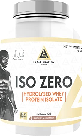 LAZAR ANGELOV NUTRITION ISO WHEY ZERO 5Lbs -75 SERVING | 27g Protein (COOKIES AND CREAM)