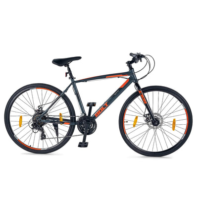 27.5T Bolt 700C, 21 Speed with Dual Disc Brake and Suspension Cycle I Ideal for : Adults (Above 13 years) I Frame size: 18 | Ideal Height : 5 ft 6 inches+ I Unisex Cycle| 85% Assembled (Easy Self-Assembly, Grey)