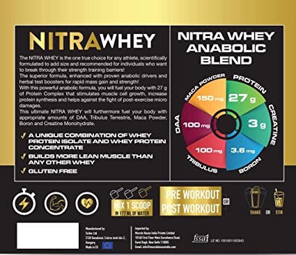 One Science Nutrition (OSN) Nitra Whey - DAA | Tribulus Terrestis | Maca powder and Boron & Creatine Monohydrate | 27g Protein | 3g Creatine | 5.2g Glutamine | 6.6g BCAA - 5lbs - Chocolate Brownie