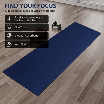 Navy Blue Ultra Soft Yoga Mat (8 mm)