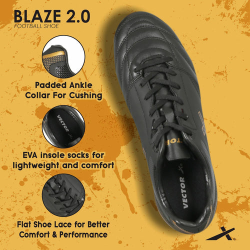 Blaze-2.0 Football Shoes For Men (Black | Gold)
