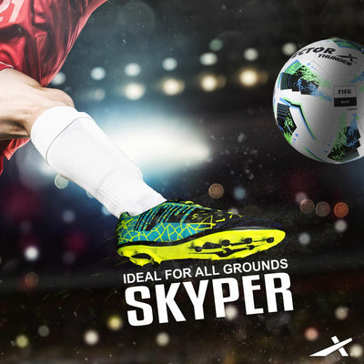 Skyper Football Shoes For Men Navy |Green (Multicolor)
