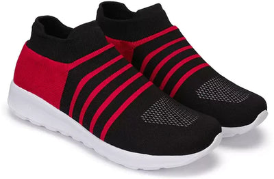 Walking Shoes For Men (Black/Red)