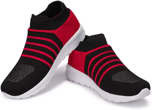 Walking Shoes For Men (Black/Red)