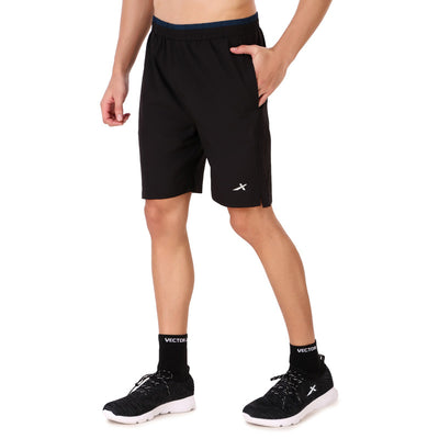 Solid Men Sports Shorts 100 % Polyester (Pack of 1) Black