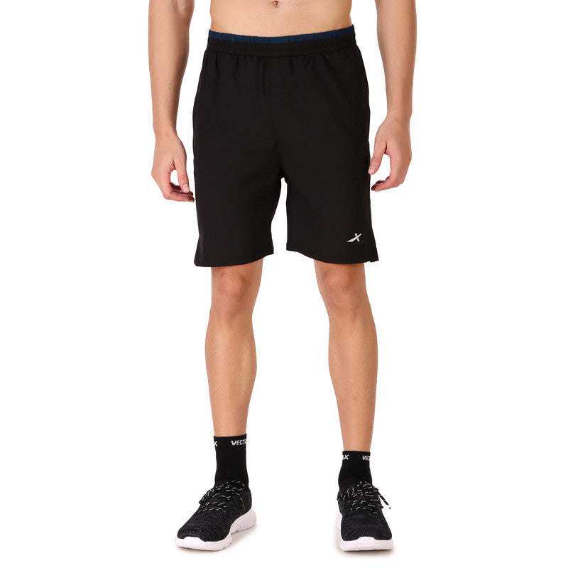 Solid Men Sports Shorts 100 % Polyester (Pack of 1) Black