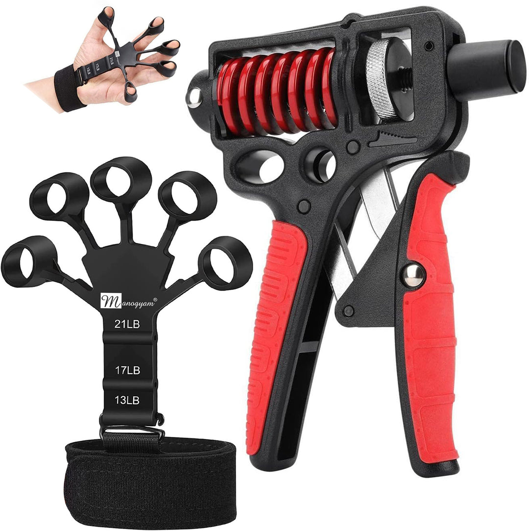 Combo Pack of Professional Heavy Duty Hand Gripper & Finger Trainer Hand Workout