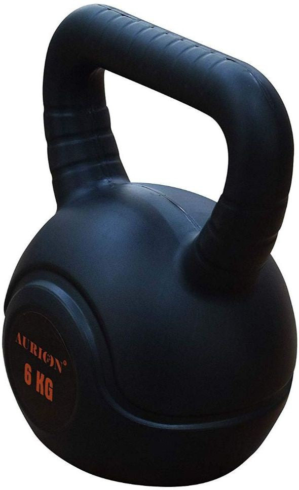 Aurion by 10Club High Strength Durable Training Kettlebells for Weightlifting - 1Pc (6 Kg | Black) | Gym Equipment | Heavy Workout for Men and Women | Fitness Iron | Heavy Lifting | Home Gym | Plates Exercise