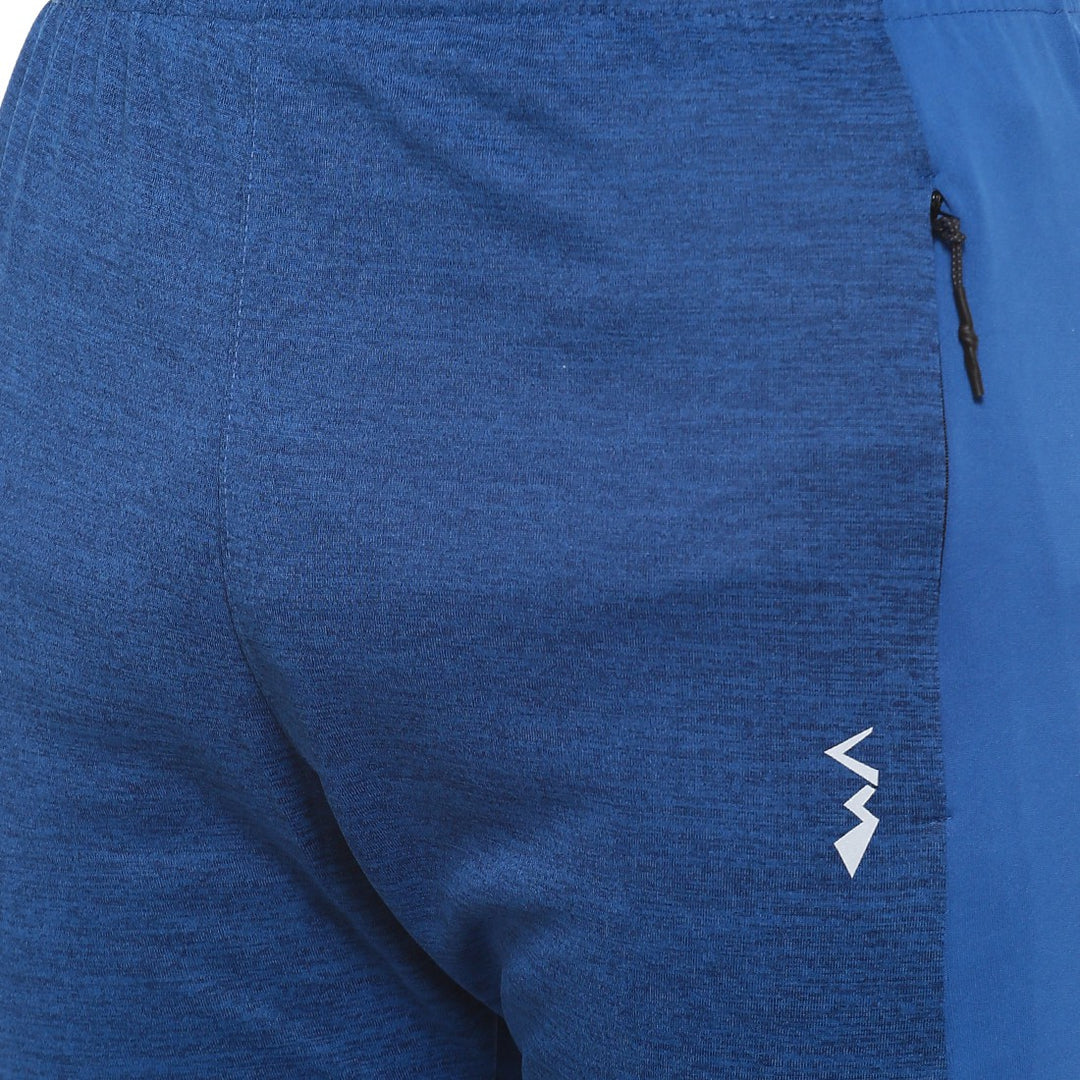 Solid Men Blue Sports Shorts (Cotton Blend)