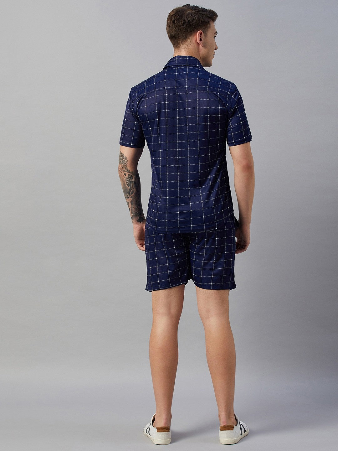 Checkered Men Co-ords Track Suit (Blue)