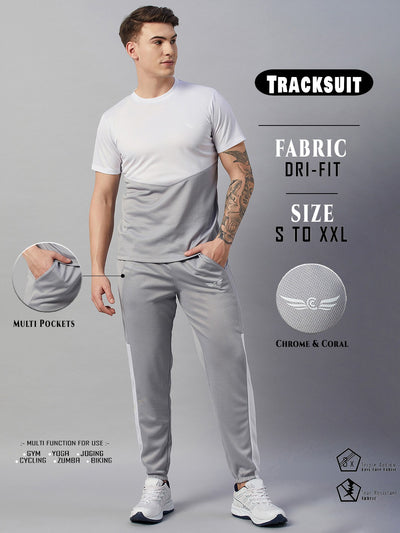 Colorblock Men Co-ords Track Suit (Grey)