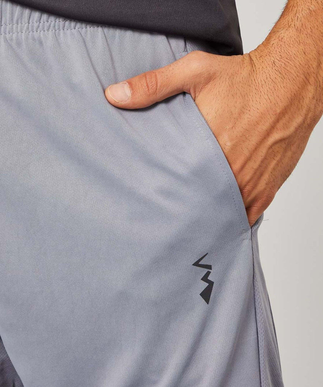 Solid Men Grey Sports Shorts (Blended Cotton)