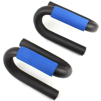Push up bar for Men S Shape Push Up Stand for arm Exercise (Black-Blue) Pack of 1 - Kriya Fit