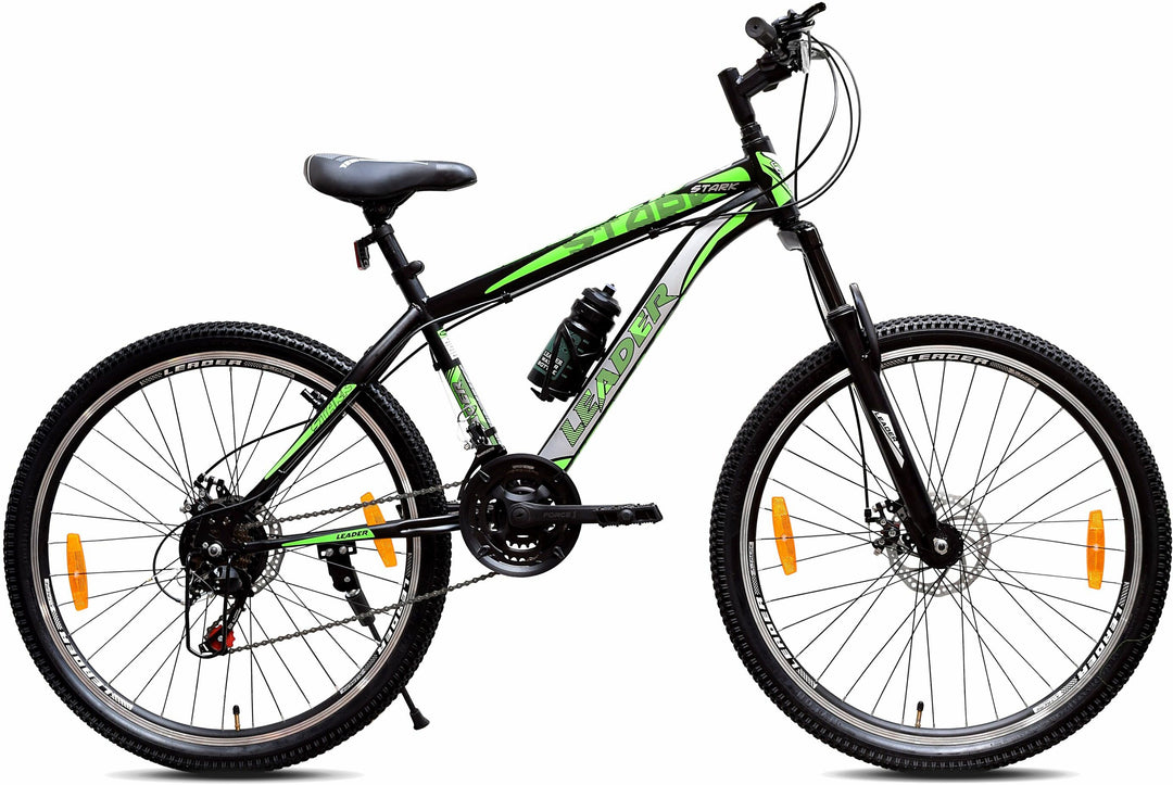 Stark 27.5T 21-Speed MTB Cycle with Dual Disc Brake and Front Suspension - 27.5 T Mountain Cycle, 21 Gear, Black