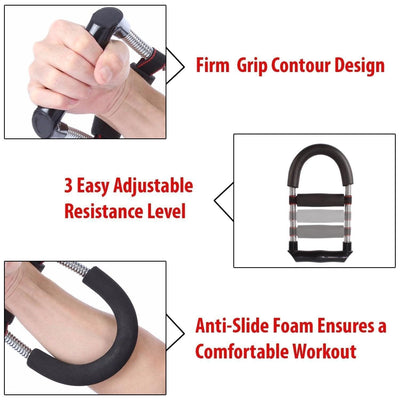 Adjustable Forearm Wrist Grip & Exerciser | Black - Kriya Fit