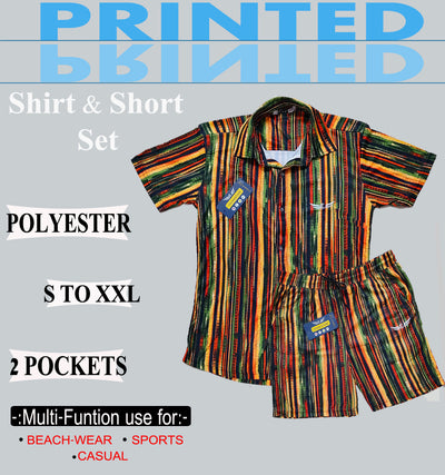 Printed Men Co-ords Shirt Track Suit Multicolor