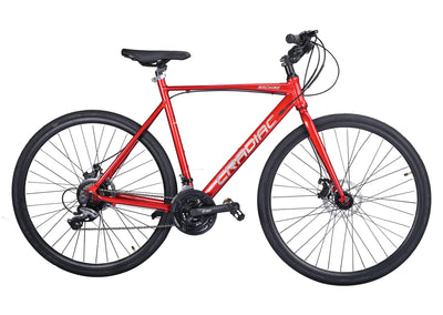 CRADIAC Machine Lite 21 Speed | Rigid Fork | 6061 Alloy | Dual DISC | Fully Fitted 700C T Hybrid Cycle/City Bike  (21 Gear, Red, Rigid)