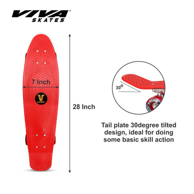 Senior 30 inch x 5 inch Skateboard (Red | Pack of 1)