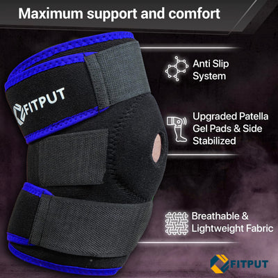 ALYV Adjustable Knee Cap Support Brace for Sports (1 Pair) | Gym | Running | Arthritis | Joint Pain Relief and Protection for Men and Women