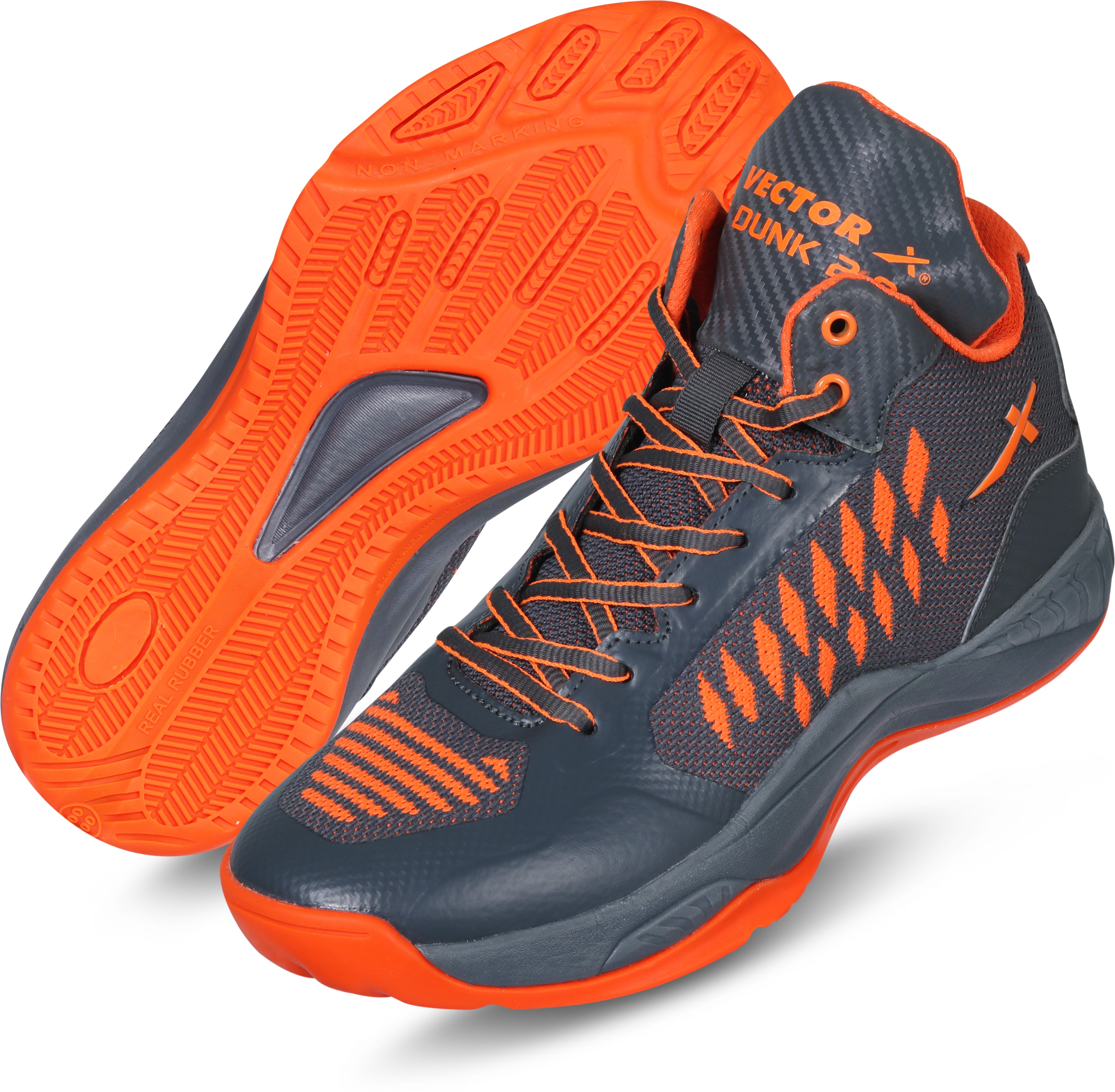 DUNK 2.0 Basketball Shoes For Men Grey Orange KriyaFit