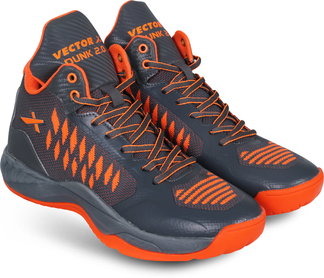 DUNK-2.0 Basketball Shoes For Men (Grey | Orange)