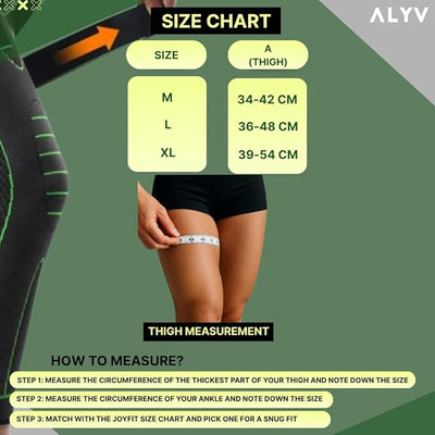 ALYV Fitness Compression Full Leg Sleeves (Pack of 2) – Long Knee & Calf Support for Men and Women – Black & Green – Ideal for Running, Gym, Sports, Injury Recovery & Pain Relief (Black & Green)
