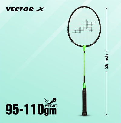 VXB-7022 Green Strung Badminton Racquet (Pack of: 1 | 90 g)
