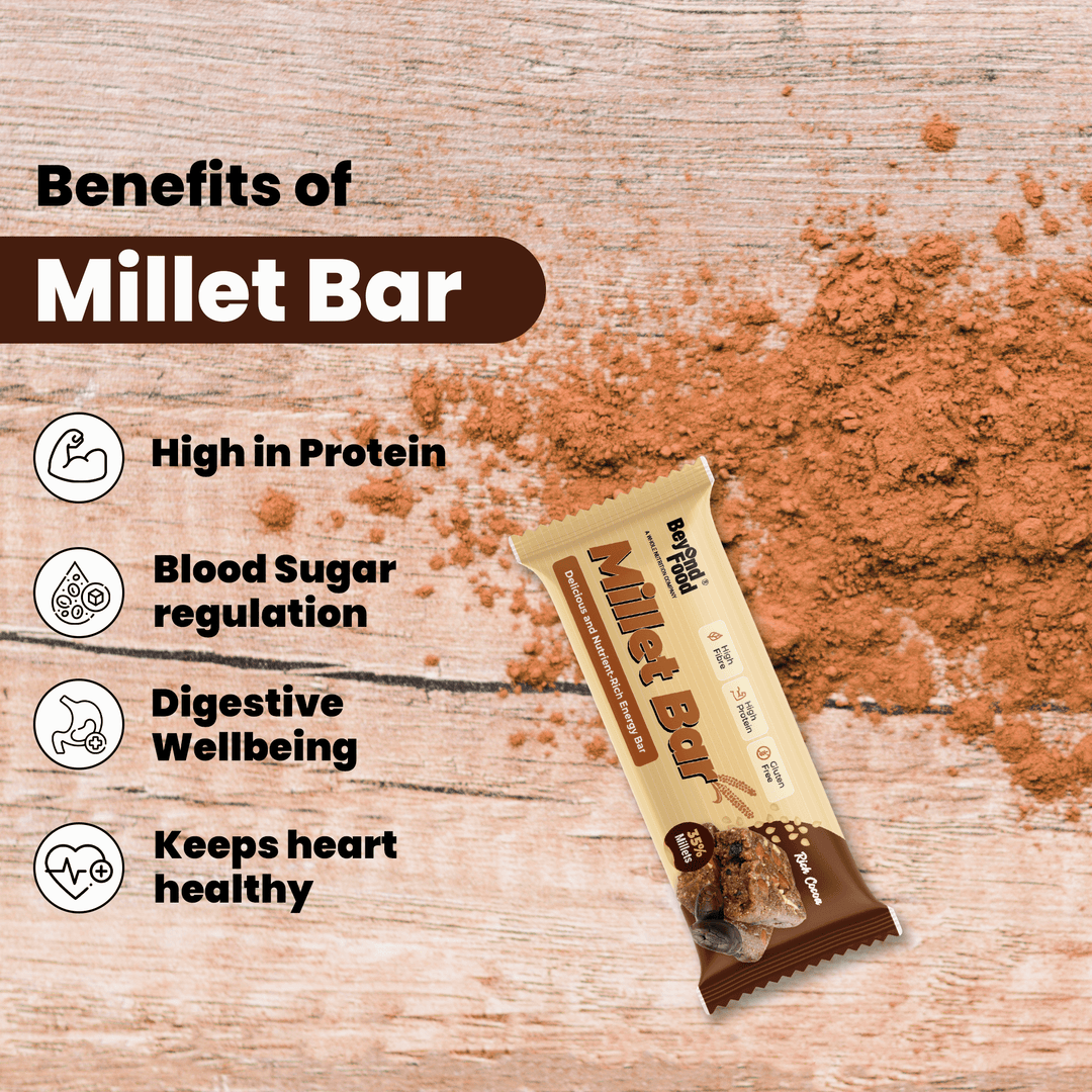 Millet Bars | Rich Cocoa Flavor (Pack of 6/ 40g each) | 100% Natural Ingredients