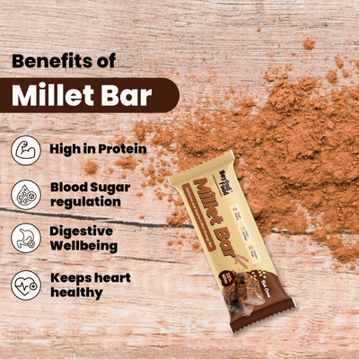 Millet Bars | Rich Cocoa Flavor (Pack of 6/ 40g each) | 100% Natural Ingredients