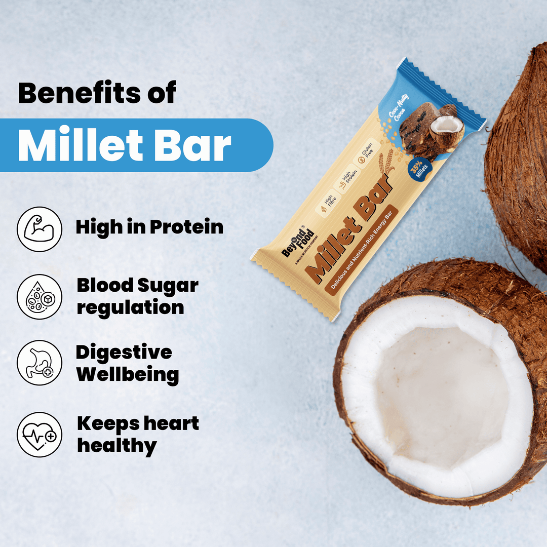 Millet Bars | Coco-Nutty Cocoa Flavor (Pack of 6/ 40g each) | 100% Natural Ingredients