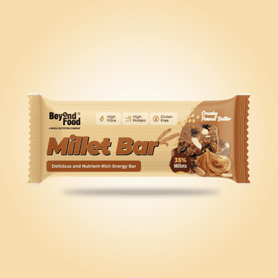 Millet Bars | Crunchy Peanut Butter Flavor (Pack of 6/ 40g each) | 100% Natural Ingredients