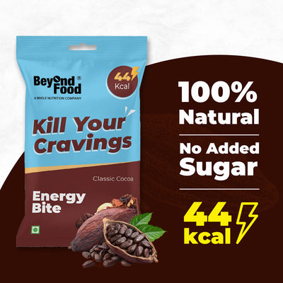 Energy Bites | Classic Cocoa Flavor (Pack of 25/ 10g each) | 100% Natural Ingredients