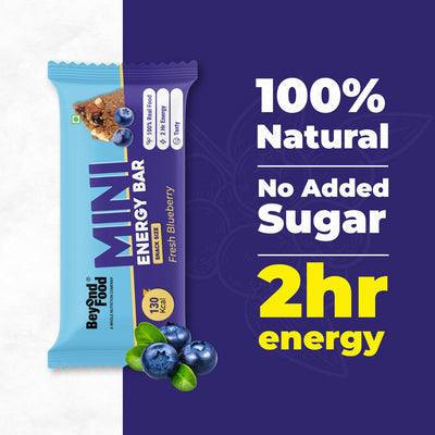 Mini Energy Bars | Fresh Blueberry Flavor (Pack of 6/ 30g each) | 100% Natural Ingredients