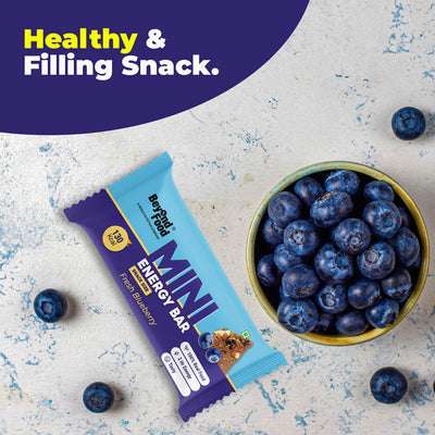Mini Energy Bars | Fresh Blueberry Flavor (Pack of 6/ 30g each) | 100% Natural Ingredients