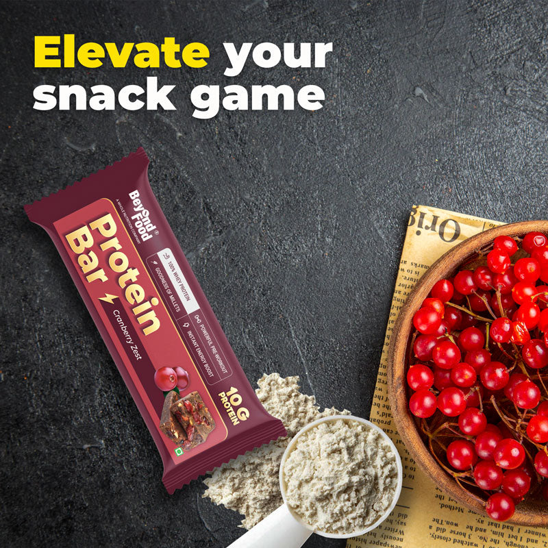 Protein Bars | Cranberry Zest Flavor (Pack of 6/ 40g each) | 100% Natural Ingredients