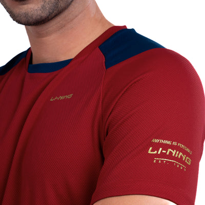 Li-Ning Flip Side T-Shirt (MAROON ; S)